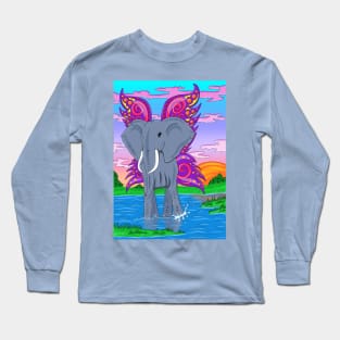 elephant with wings Long Sleeve T-Shirt